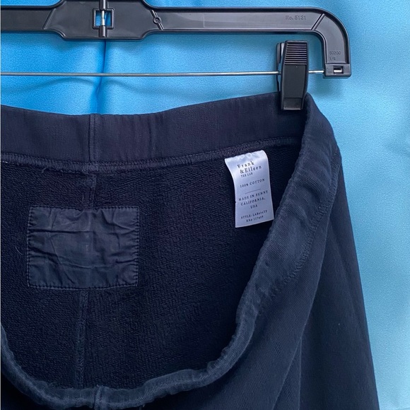 Frank & Eileen CATHERINE Triple Fleece Wide Leg Crop Sweatpants Size: L Navy - Picture 9 of 16